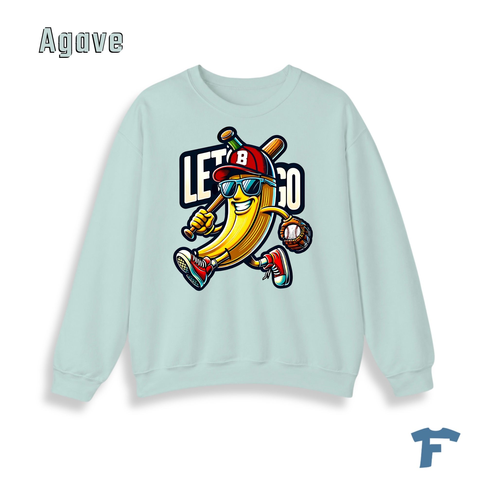 Funny Baseball Banana Let's Go Women's Graphic Sweatshirt, Cartoon Sports Fan Design, Retro Baseball Lover Gift for Women - Image 20