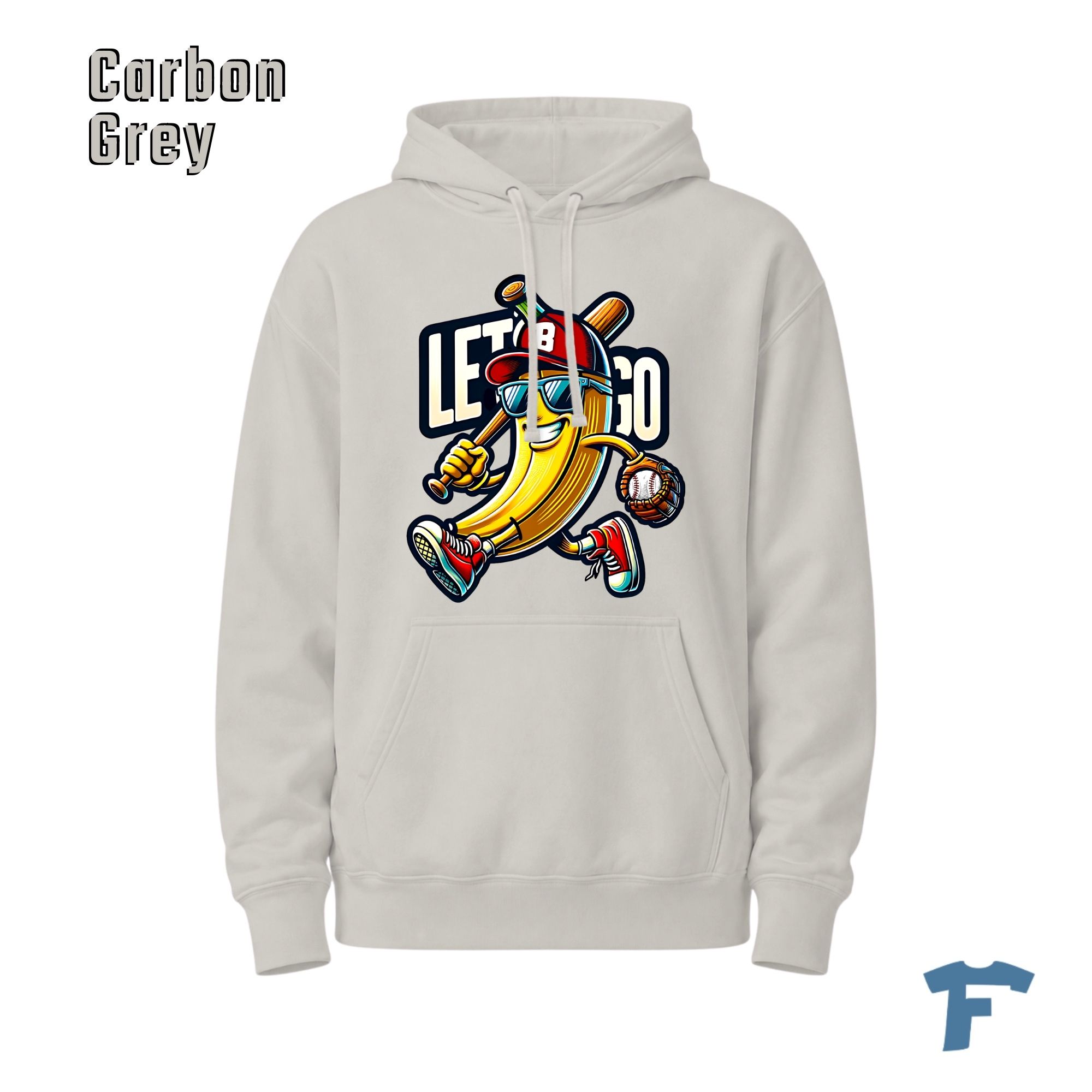 Funny Baseball Banana Hoodie, Let's Go Cartoon Graphic Hoodie for Baseball Fans, Sporty Game Day Banana with Bat Glove and Ball - Image 11