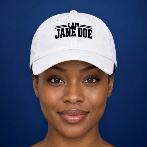 I Am Jane Doe Women's Hat, Bold White Typography Graphic Baseball Hat for Mystery Humor, Anonymous Identity and Statement Style