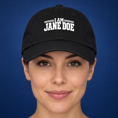 I Am Jane Doe Women's Hat, Bold White Typography Graphic Baseball Hat for Mystery Humor, Anonymous Identity and Statement Style