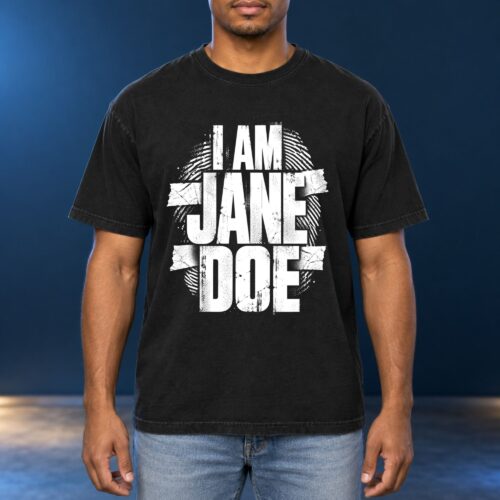 I Am Jane Doe Fingerprint Men's Comfort Colors Shirt, Distressed Anonymous Identity Graphic Tee, Mystery Crime Investigation Design