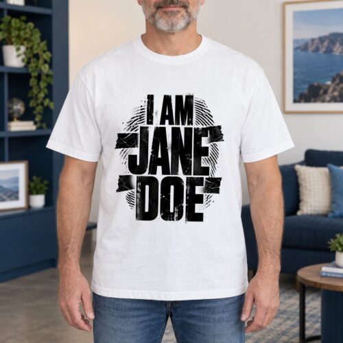 I Am Jane Doe Fingerprint Men's Comfort Colors Shirt, Distressed Anonymous Identity Graphic Tee, Mystery Crime Investigation Design